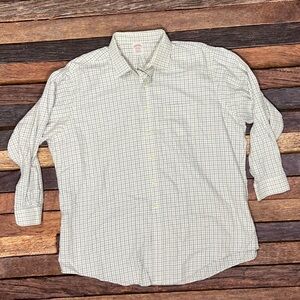 Mens Brooks Brothers Spread Collar Plaid Dress Work Dress Formal Shirt